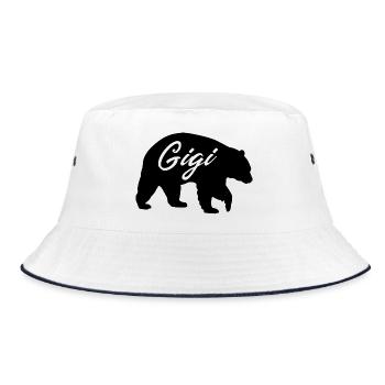 Gigi Bear Cute Grandma Shirt Gift - Bucket Hat - white/navy - Front