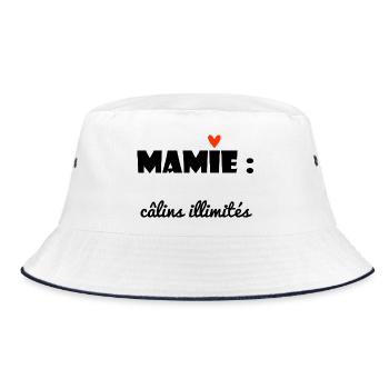 MAMIE. MAMAN. GRAND-MERE. FÊTE DES MÈRES. DRÔLE - Bob - blanc/marine - Devant