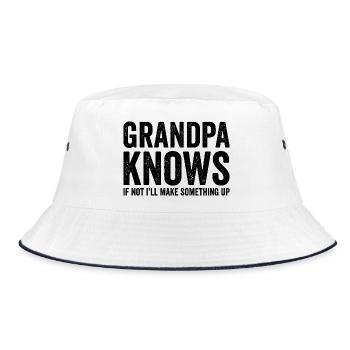Opa weiß, wenn nicht, erfinde ich etwas Lustiges. - Bucket Hat - Weiß/Navy - Vorne