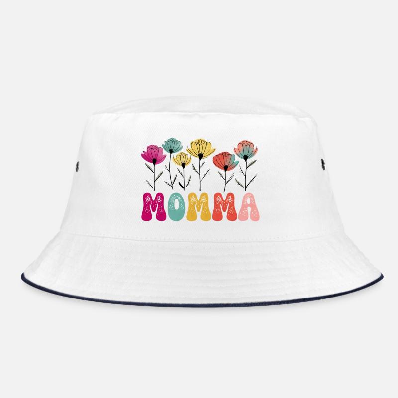 Lebendige Blumen-MOMMA-Typografie zum Muttertag Bucket Hat