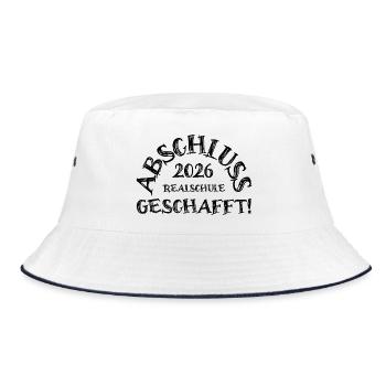 Abschluss 2026 Realschule geschafft! - Bucket Hat - Weiß/Navy - Vorne