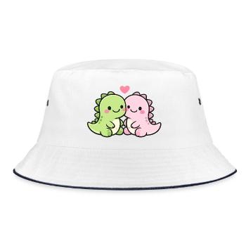 Cute dino friends - Bucket Hat - white/navy - Front