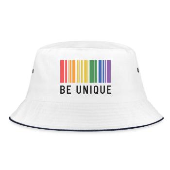 LGBT-Pride-Monat – Sei einzigartig - Bucket Hat - Weiß/Navy - Vorne