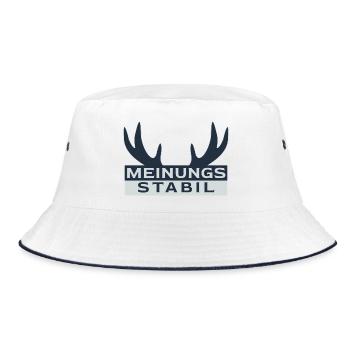meinungsstabil Dickkopf Sturkopf Sturschädel stur - Bucket Hat - Weiß/Navy - Vorne