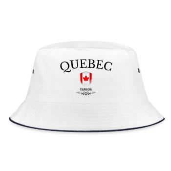 Souvenir Quebec, elegantes Design Quebec - Bucket Hat - Weiß/Navy - Vorne