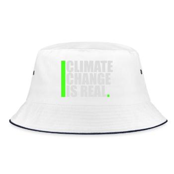 Climate Change Is Real Klimawandel Wissenschaft - Bucket Hat - Weiß/Navy - Vorne