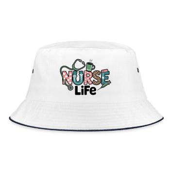 Nurse Life Gift Gift Idea - Bucket Hat - white/navy - Front