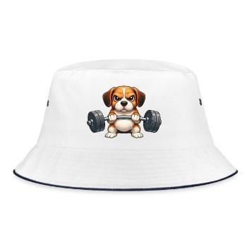 Great Dane Dumbbell Hero - Bucket Hat - white/navy - Front
