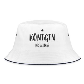 Königin des Alltags – Lustiges Statement Design - Bucket Hat - Weiß/Navy - Vorne