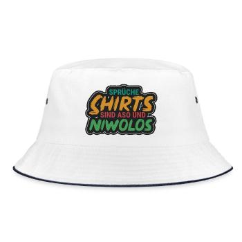 Spruchshirts sind aso & niwolos - Bucket Hat - Weiß/Navy - Vorne