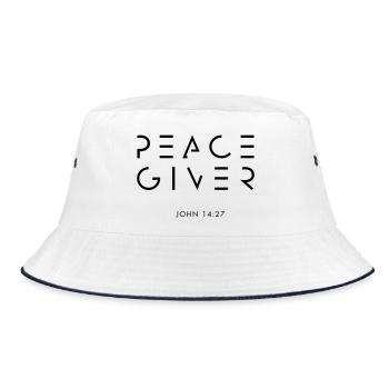 PEACEGIVER - Bucket Hat - white/navy - Front