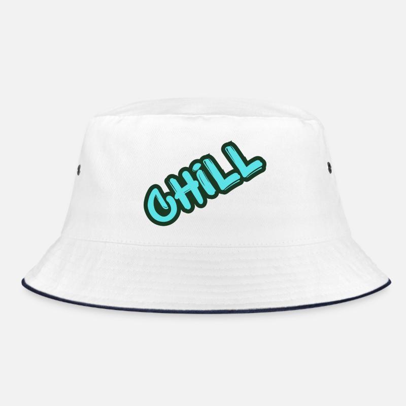 Chill Neon Graffiti - Bucket Hat - Weiß/Navy