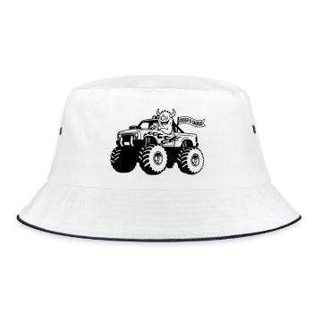 monster truck monster - Bucket Hat - white/navy - Front