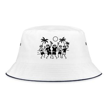 Party Group Beach - Bucket Hat - white/navy - Front