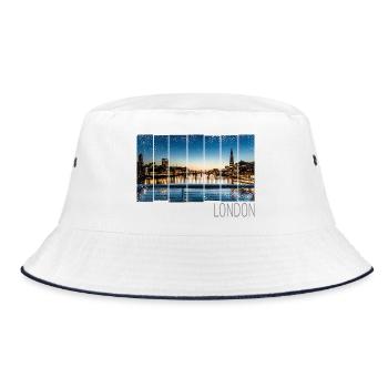 London UK Skyline United Kingdom England Souvenir - Bucket Hat - white/navy - Front