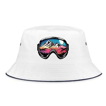 Ski Goggles Mountains Ski - Bucket Hat - white/navy - Front