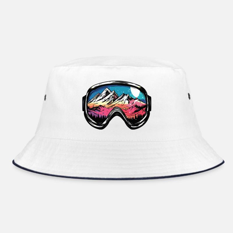 Ski Goggles Mountains Ski Bucket Hat