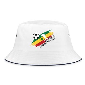 Senegal Football Jersey Supporter Senegal Foot - Bucket Hat - white/navy - Front