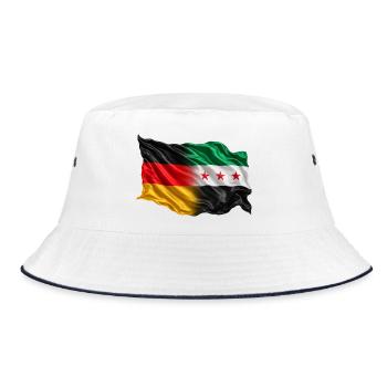 Germany Syria Flag - Bucket Hat - white/navy - Front