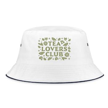 Teeliebhaberin grüne Ästhetik - Bucket Hat - Weiß/Navy - Vorne