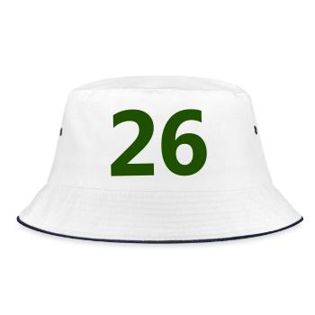 Number 26 - Bucket Hat - white/navy - Front