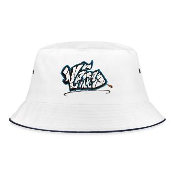 Graffiti Vetro Blauumrandung - Bucket Hat - Weiß/Navy - Vorne