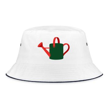 Gießkanne Gartenarbeit Gärtner Kleingarten - Bucket Hat - Weiß/Navy - Vorne