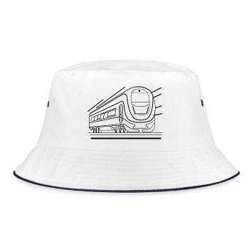 Train - Bucket Hat - white/navy - Front
