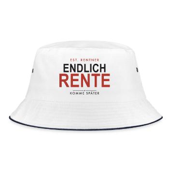 Endlich Rente: Ruhestand im Stil - Bucket Hat - Weiß/Navy - Vorne