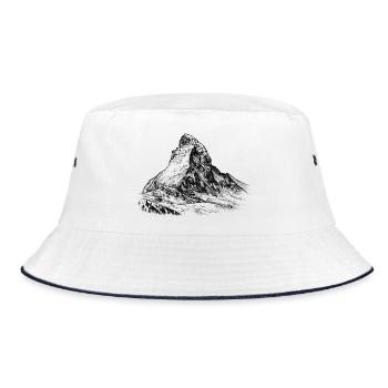 Matterhorn Silhouette | Legendary Alpine summit - Bucket Hat - white/navy - Front
