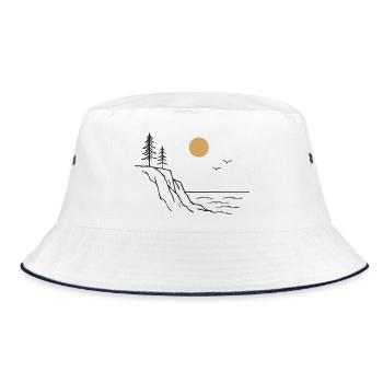 Coastal Cliffs Sun - Bucket Hat - white/navy - Front