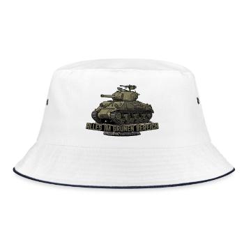 Sherman Panzer – Alles im grünen Bereich | RCCX - Bucket Hat - Weiß/Navy - Vorne
