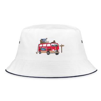 Vacances de camping Vanlife avec motif de campeur au Canada - Bob - blanc/marine - Devant