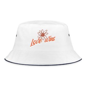 Love Wins Blossom Doodle - Bucket Hat - white/navy - Front