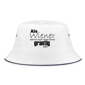 Viennese can also be grumpy for no reason - Bucket Hat - white/navy - Front