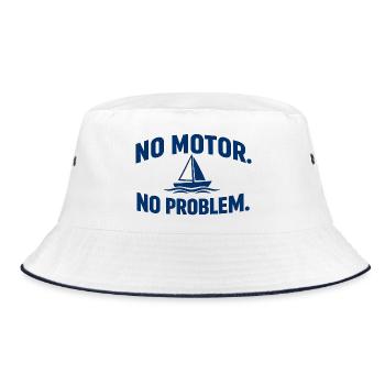 No Motor No Problem - Bucket Hat - white/navy - Front