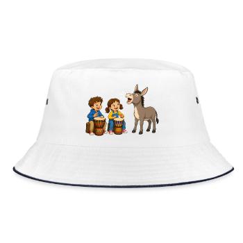 Tambours pour enfants avec âne Motif musical joyeux - Bob - blanc/marine - Devant