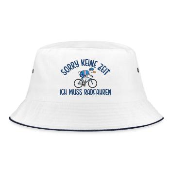Radfahrer Gans Muss zum Radfahren - Bucket Hat - Weiß/Navy - Vorne