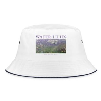 Seerosen Impressionismus Kunst Giverny - Bucket Hat - Weiß/Navy - Vorne