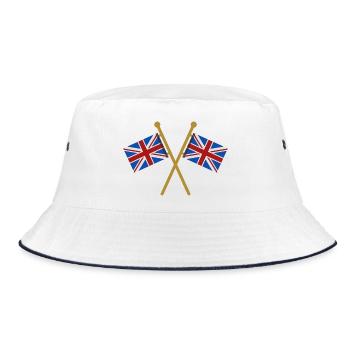 Flagge Großbritanniens - Bucket Hat - Weiß/Navy - Vorne