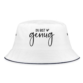 Du bist genug - Bucket Hat - Weiß/Navy - Vorne