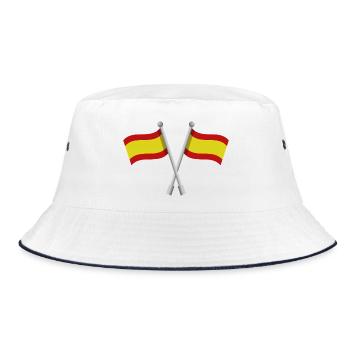 Spanische Flagge - Bucket Hat - Weiß/Navy - Vorne