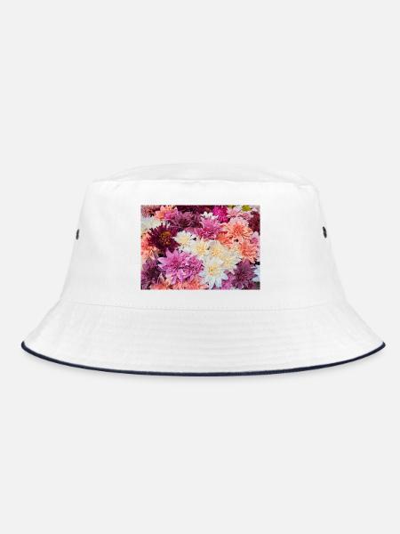 FlowerPower! - Bucket Hat - Weiß/Navy