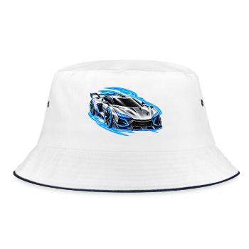 Future Auto Silber – Neon Speed - Bucket Hat - Weiß/Navy - Vorne