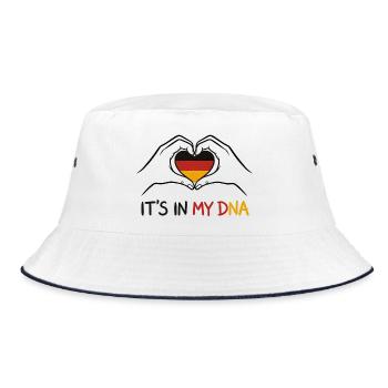 Es liegt in meiner DNA Deutschland - Bucket Hat - Weiß/Navy - Vorne