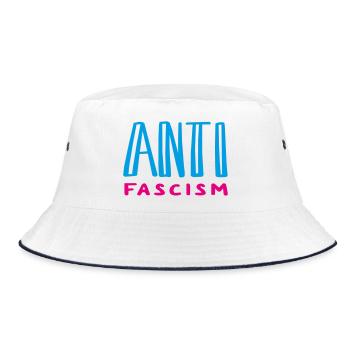 Antifascism  - Bucket Hat - Weiß/Navy - Vorne