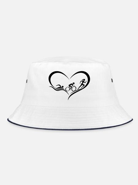Triathlon-holic - Bucket Hat - Weiß/Navy