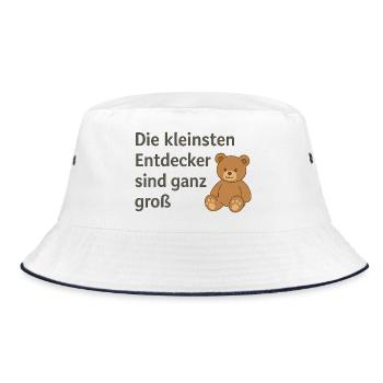 Kleine Entdecker, große Abenteuer - Bucket Hat - Weiß/Navy - Vorne