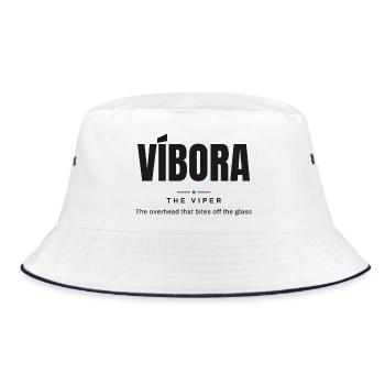 Víbora — Die Viper | Echtes Padel-Vokabular - Bucket Hat - Weiß/Navy - Vorne