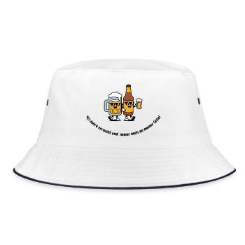 40. Geburtstag Bier Design - Immer an meiner Seite - Bucket Hat - Weiß/Navy - Vorne